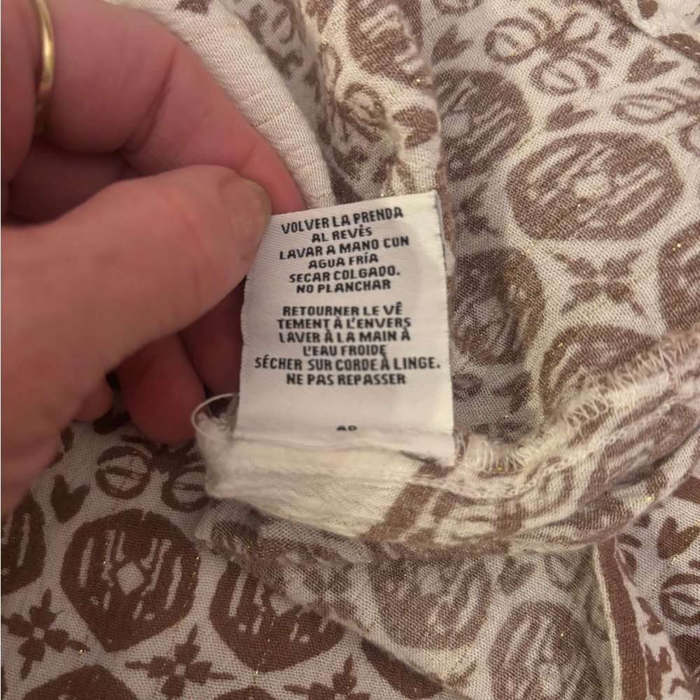 Ruby Rd. Cream And Brown Patterned Blouse - image 8